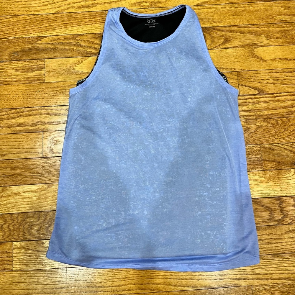 Athleta Girl Layered Blue Athletic Tank Top